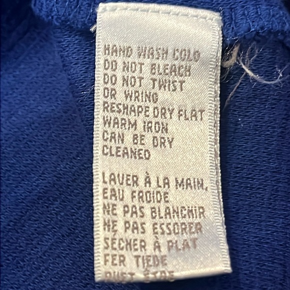 VTG Jones New York Sport Knit Top -Blue short sleeve Sz L - Picture 8 of 8